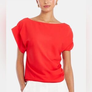 Amanda Uprichard Elroy Top Candy Apple sz small boat neckline classic silhouette